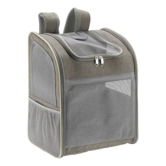 Unique Bargains Pet Backpack Transport Box for Cats and Small Dogs 13.39"x9.84"x16.54" Khaki image {6}