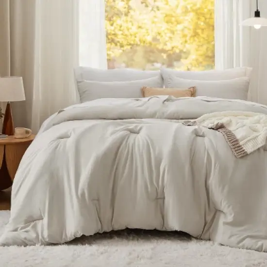 Bedsure Comforter Set &ndash; Soft & Warm Imitation Washed Cotton Bedding for All Seasons image {1}