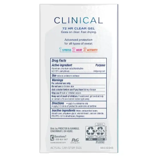 Secret Clinical Strength Clear Gel Antiperspirant & Deodorant for Women - Stress Response - 1.6oz image {10}