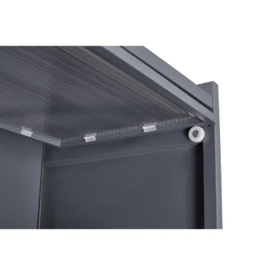 ZACHVO 6-Tier Metal Kitchen Pantry Cabinet with 2 Acrylic Glass Flip-Up Doors &ndash; Versatile Storage for Home Office, Dining Room, Bathroom,Black image {3}