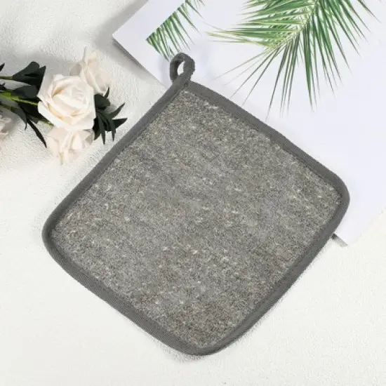 Unique Bargains Elasticity Body Scrub Towel for Shower 7.87"x7.87" Gray 1 Pc image {5}