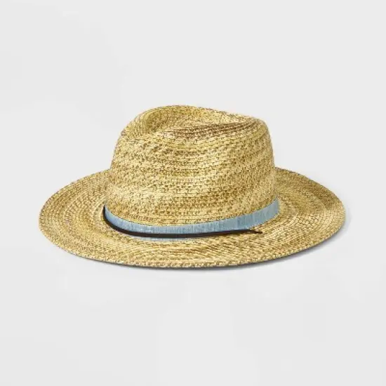 Men's Marled Straw Panama Hat with Chin Strap - Goodfellow & Co&trade; Cream image {4}