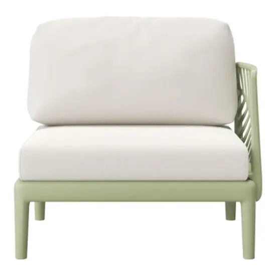 WestinTrends Playa Modern Outdoor Polypropylene Resin Deep Seating Patio Loveseat, Green image {4}