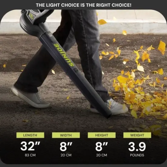 Sun Joe Electric Leaf Blower 155 MPH, 260 CFM Lightweight & Compact Outdoor Power Tool for Yards, Porches, Decks and Garages, SBJ597E image {4}
