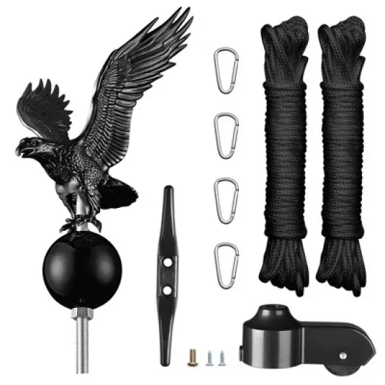 Yescom Flag Pole Parts Repair Kit  Eagle Cleat Clip Truck Pulley Rope image {4}