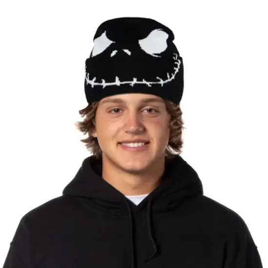 The Nightmare Before Christmas Jack Skellington Big Face Adult Cuff Beanie image {2}