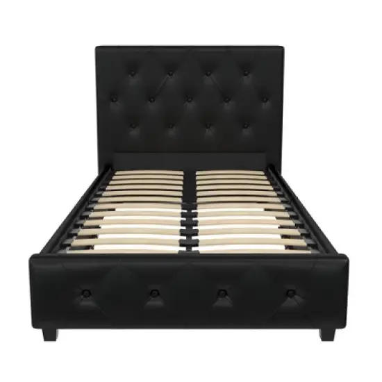 Dalia Tufted Faux Leather Bed - Room & Joy image {4}