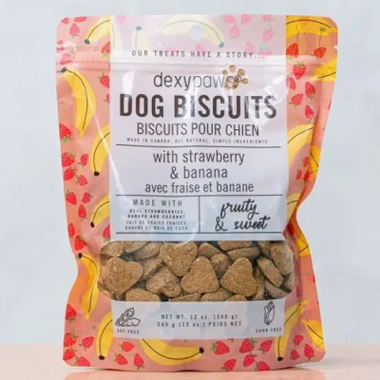 Dexypaws Strawberry, Banana & Coconut Dog Biscuits 12oz - Natural Pet Treats image {5}