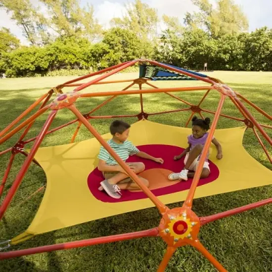 HearthSong 10' diam. x 5'H SunRise Geometric Climbing Dome with Star Hammock and Two Bungee Net Chairs image {15}