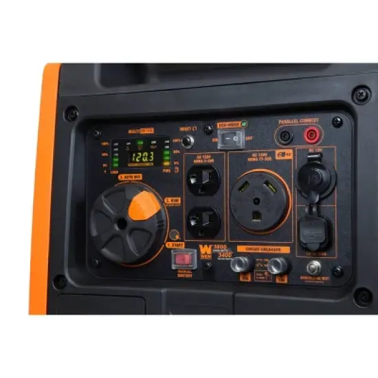 WEN 56380i Quiet 3800-W RV-Ready Portable Inverter Generator with Fuel Shut-Off and Electric Star image {2}