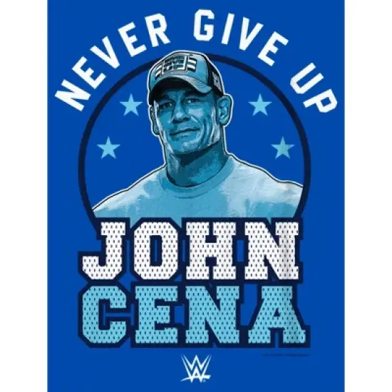 Boy's WWE John Cena Never Give Up Blue Logo T-Shirt image {1}