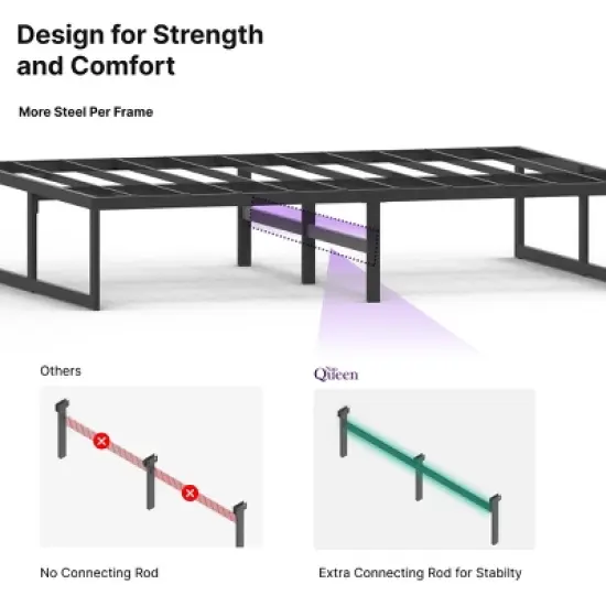 NapQueen Alpha Metal Platform Bed Frame 14" Height image {4}