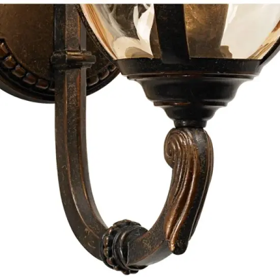 John Timberland Bellagio Vintage Rustic Outdoor Wall Light Fixture Veranda Bronze Upbridge 16 1/2" Champagne Glass for Post Exterior Barn Deck House image {3}