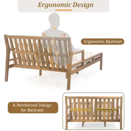 Mshliw  Outdoor Daybed with Curved Armrests and 4 Pillows &ndash; Patio Lounge Bed with  Removable Cushions for Poolside, Backyard, and Garden image {9}