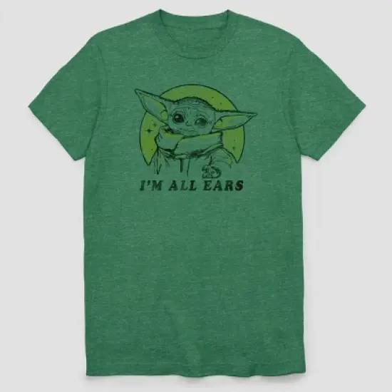Men's Star Wars The Child 'I'm All Ears' Short Sleeve Graphic Crewneck T-Shirt - Green image {1}