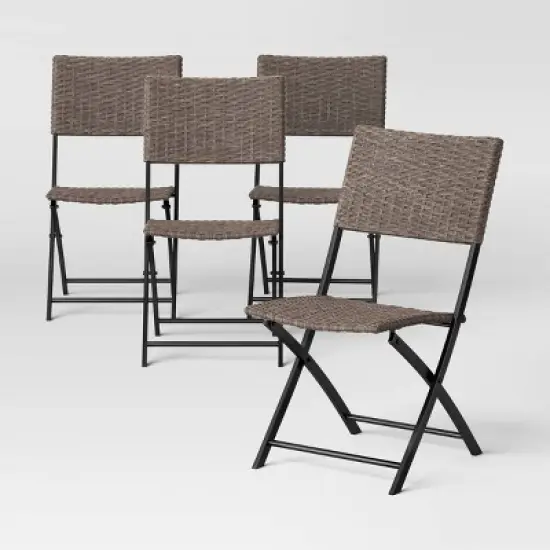 Wicker Outdoor Portable Folding Chair Brown - Room Essentials&trade; image {6}