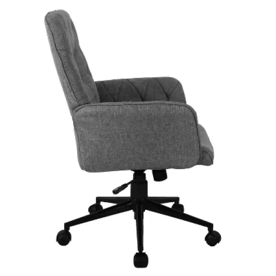 Modern Upholstered Tufted Office Chair with Arms Gray - Techni Mobili image {3}