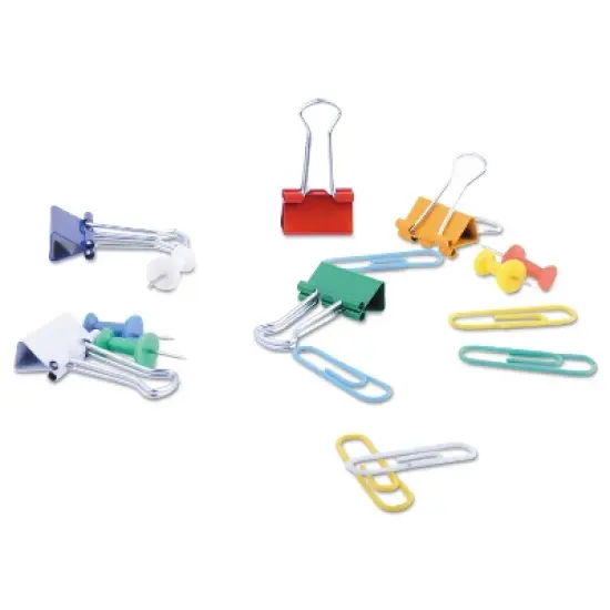 UNIVERSAL Combo Clip Pack Assorted Binder Clips/Paper Clips/Push Pins 31203 image {1}