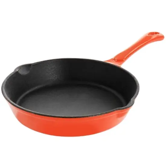 MegaChef Enameled Round 8 Inch PreSeasoned Cast Iron Frying Pan image {7}