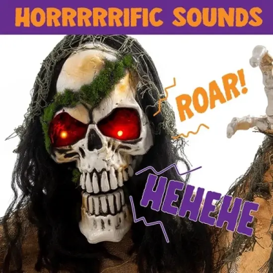 Joyfy Halloween Decoration Light-up Zombie Groundbreaker Prop, Animated Skeleton Zombie with Creepy Sound for Outdoor, Lawn, Yard, Patio Decor image {2}