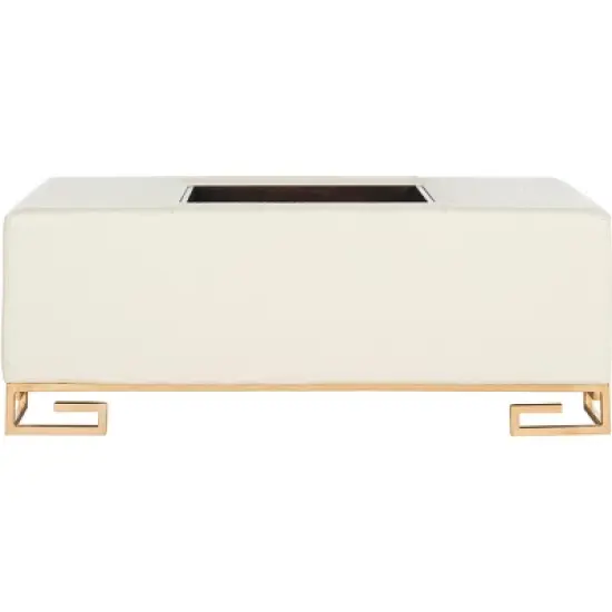 Julian Faux Ostrich Tray Ottoman/Coffee Table  - Safavieh image {6}