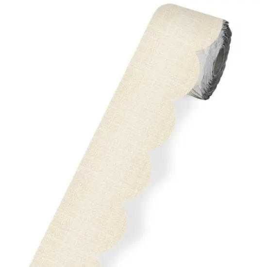 Carson Dellosa Education Linen Rolled Scalloped Borders, 65 Feet Per Roll, Pack of 3 image {1}