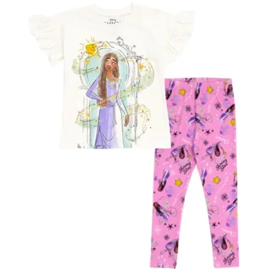 Disney Wish Asha Star Girls T-Shirt and Leggings Outfit Set Toddler to Little Kid image {8}