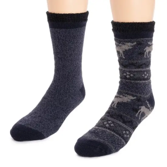 MUK LUKS Men's 2 pack Fleece Layered Socks image {5}