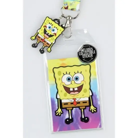 SpongeBob SquarePants and Patrick Riding Krabby Patties ID Badge Holder Lanyard image {1}