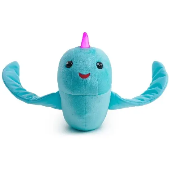 Fingerlings HUGS - Nikki (Blue Glitter) - Interactive Plush Narwhal - By WowWee image {2}