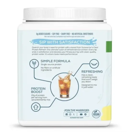 CLEAR Protein Refresh Protein Powder, Plant Based Protein Powder, Sunwarrior, Pineapple Coconut, 420g (30 servings) image {2}