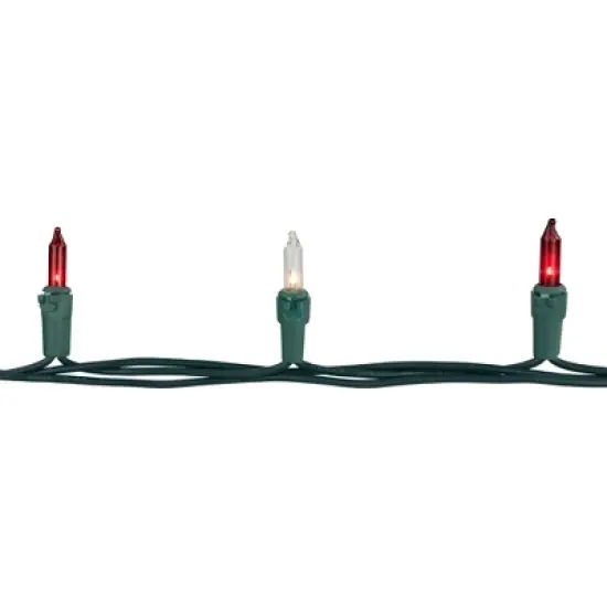 Northlight Mini Incandescent Christmas Lights - Red and Clear - 10' Green Wire - 50ct image {5}