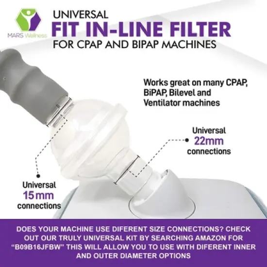 Mars Wellness Universal Fit in-Line Filter for CPAP and BiPAP image {4}