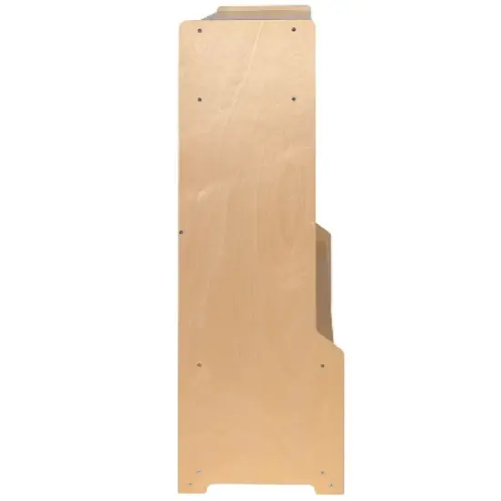 Flash Furniture Wooden 5 Section School Coat Locker with Bench, Cubbies, and Storage Organizer Hook-Safe, Kid Friendly Design - 48"H x 48"L (Natural) image {7}