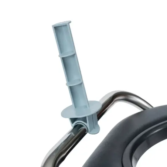 Flash Furniture Medical Grade Folding Travel Toilet with Cushioned Seat and Non-Slip Feet-SIL/BK image {6}