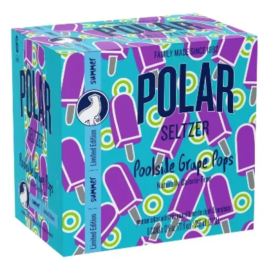 Polar Poolside Grape Pops Sparkling Water - 6pk/12 fl oz Cans image {5}