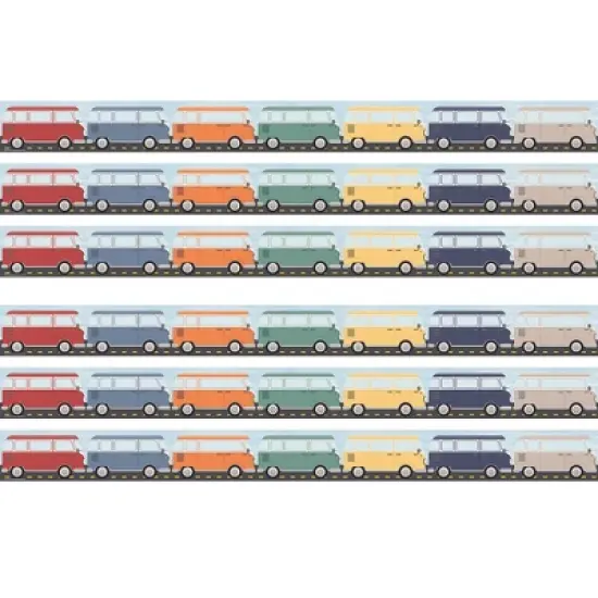Teacher Created Resources&reg; Moving Mountains Road Trip Camper Vans Straight Border Trim, 35 Feet Per Pack, 6 Packs image {4}