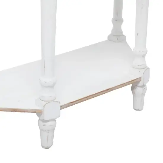Farmhouse Half Moon Wood Console Table White - Olivia & May image {4}