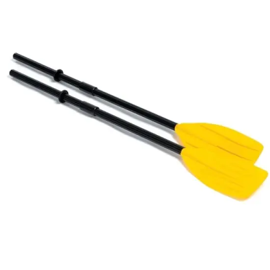 Bestway Rapid Rider 101 Inch 4 Person Inflatable Island Lounge River Raft Float and Intex Set of 48 Inch Plastic Ribbed French Oar Paddles image {4}