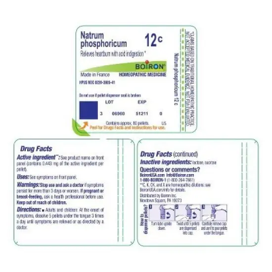 Natrum Phosphoricum 12C by Boiron Homeopathic Single Medicine For Digestive  -  80 Pellet image {1}