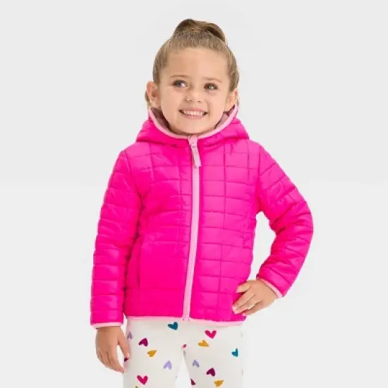 Toddler Puffer Jacket - Cat & Jack&trade; Pink image {3}