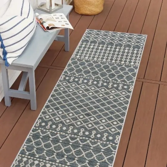 JONATHAN Y Zana Modern Geometric Moroccan Reversible Machine-Washable Indoor/Outdoor Area Rug image {3}