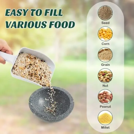 Tangkula Metal Bird Feeder Bath for Outdoors Hanging w/ Resin Dome & Water Bowl image {5}