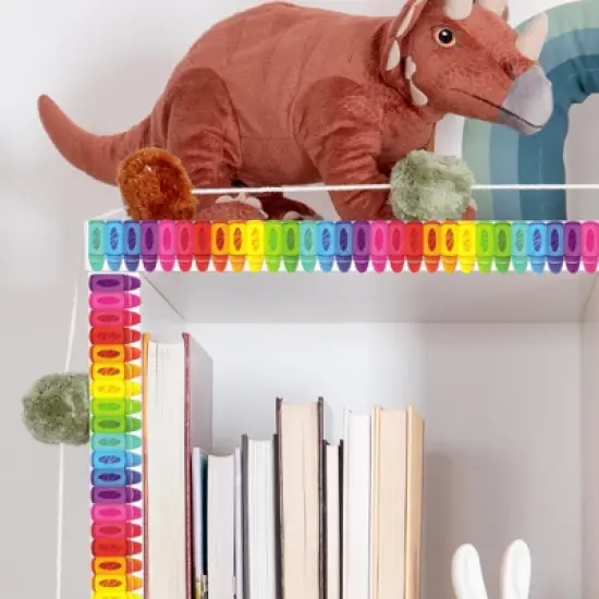 Wrapables 60 Feet Bulletin Board Border Trim Stickers, Crayons image {5}