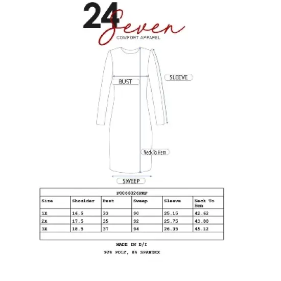 24seven Comfort Apparel Floral Purple Long Sleeve Plus Size Knee Length Dress image {3}