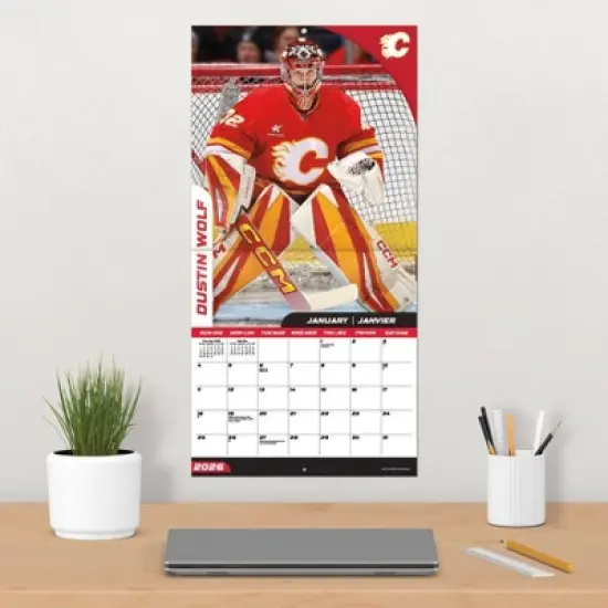 NHL, Trends International 2026 Calgary Flames Bilingual French12"x12" Wall Calendar image {4}