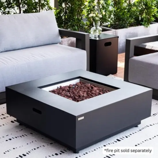 Sol Living Propane Tank Cover Fire Pit Accessories Square 16" Fits Standard 20 lb. Propane Tank image {6}