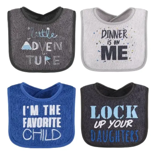 The Peanutshell Baby Boy Terry Bibs, 18 Pack for Feeding, Teething, or Drooling|Boy/Holiday image {2}