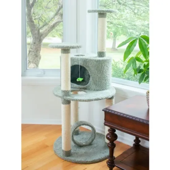 Armarkat Multi-Level Real Wood Cat Condo Furniture, Sisal Covered Scratcher, 60" , X6001 image {2}