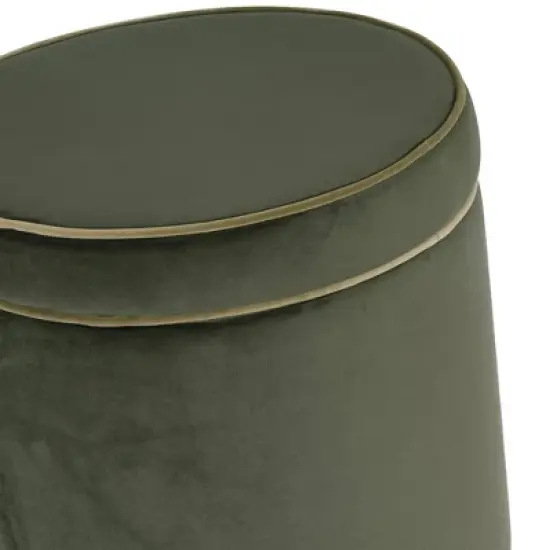 HomePop Ava Velvet Ottoman with Storage Green image {6}